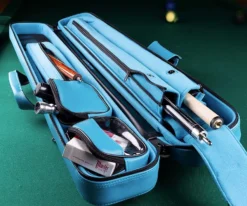 Molinari 2 Butt 4 Shaft Black/Cyan Hybrid Cue Case -Harle Billiard Shop mlcf24 01 3
