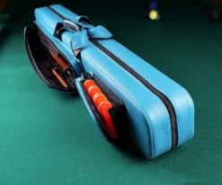 Molinari 2 Butt 4 Shaft Cyan/Black Flat Cue Case -Harle Billiard Shop mlcf24 02 1