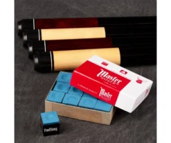 Economy Two-Piece Pool Cue Bundle (4 House Cues Set) -Harle Billiard Shop pdeco group chalk