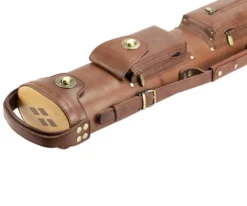 Tango Pampa Chestnut 3 Butt 5 Shaft Leather Cue Case -Harle Billiard Shop tapm35 chestnut 03