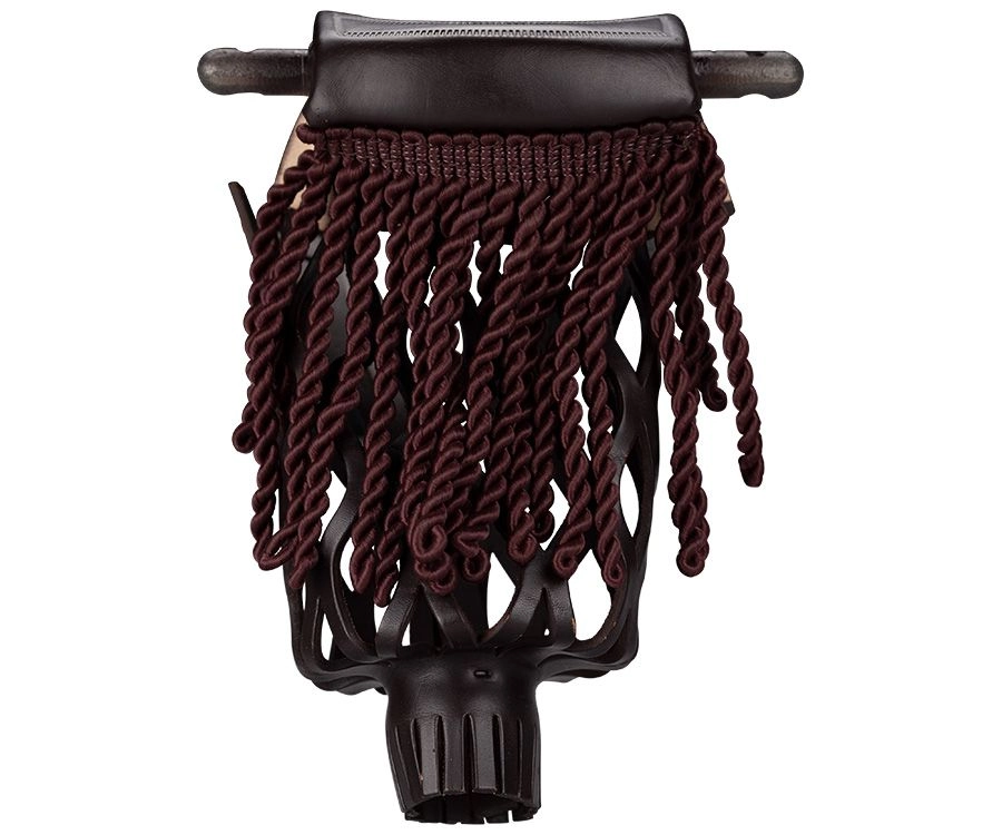 Brown Fringe Leather Pocket Set (Set Of 6) 3 Brown Fringe Leather Pocket Set (Set Of 6)